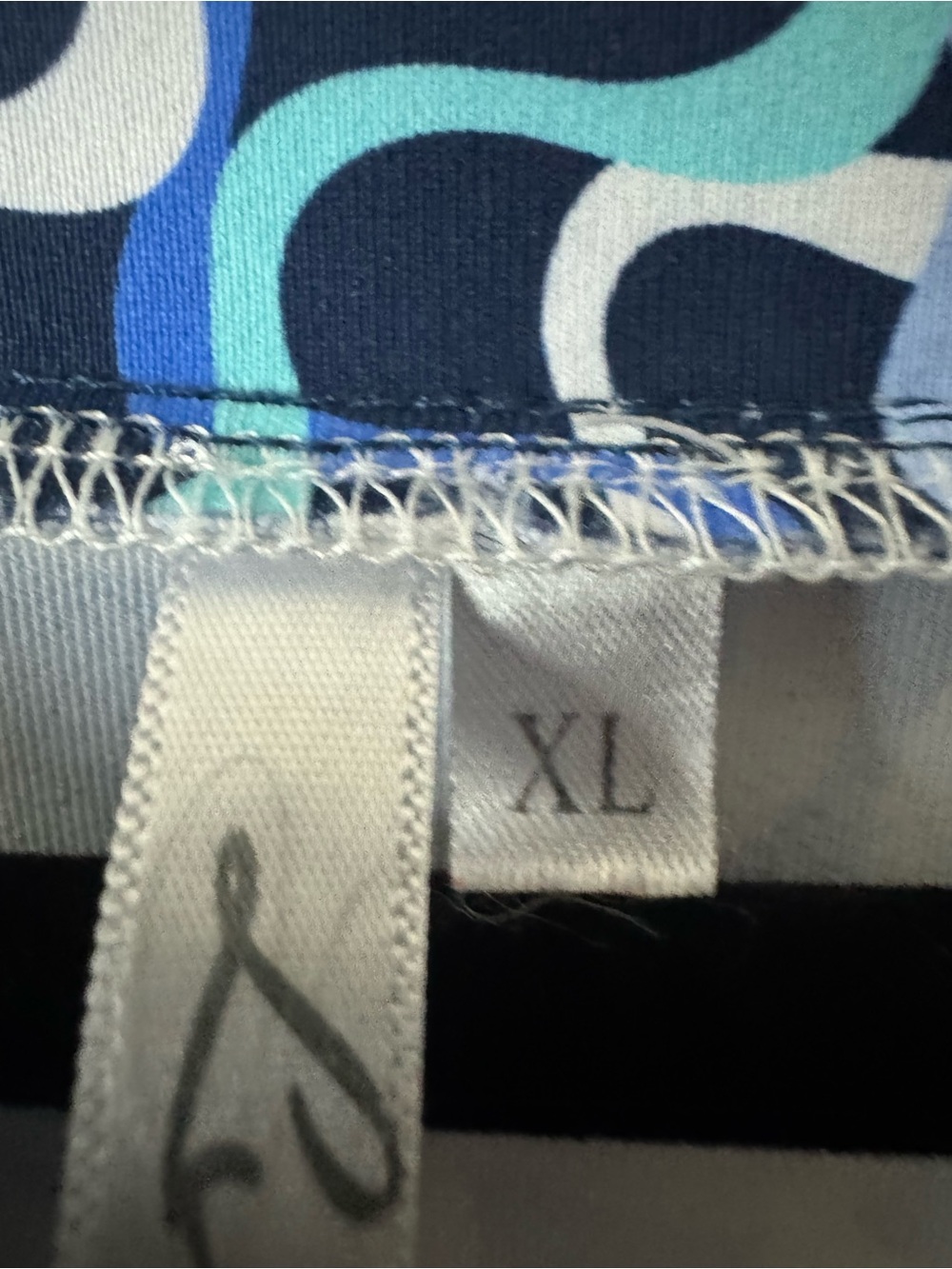 Lulu B Blue Geometric Print Dress Activewear Athleisure Size XL - Picture 4 of 4